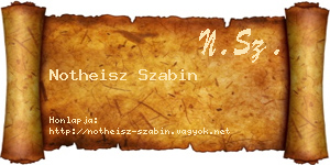 Notheisz Szabin névjegykártya